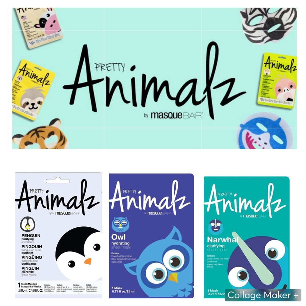 Pretty Animalz by MasqueBar | Set of 3 Masks ~ Penguin, Narwhal, & Owl